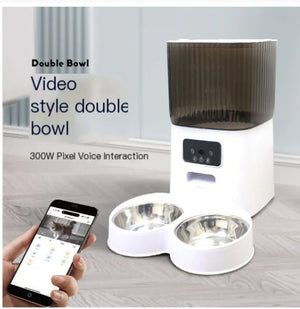 Pet Feeder with Camera 5L WiFi Smart Automatic Dual Bowl - petcareville