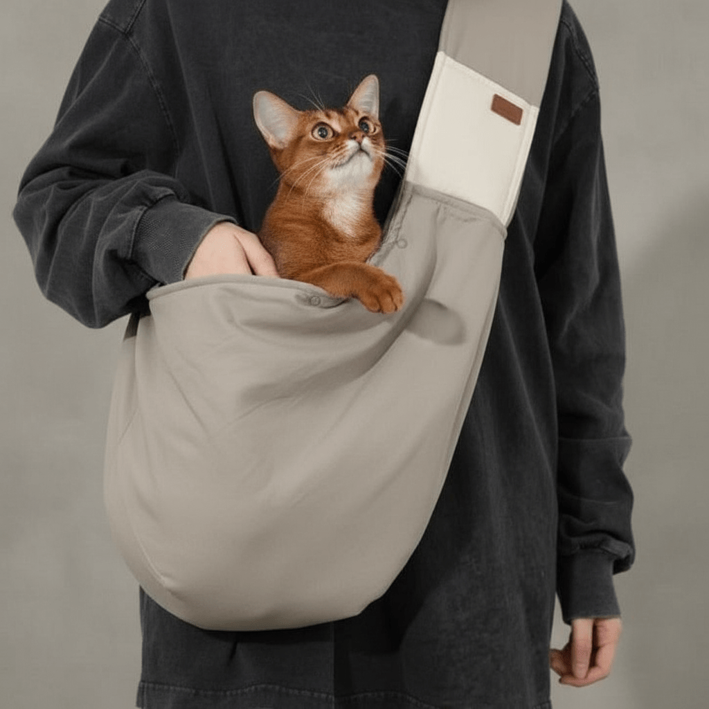 Compact Cat Carryall – Hands-Free Crossbody Carrier Bag for Cats | Secure, Breathable & Travel-Ready - petcareville