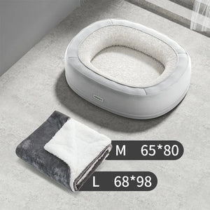 Washable Pet Bed with Removable Base — Thick Plush Dog & Cat Bed, Durable & Portable for Indoor/Outdoor Use