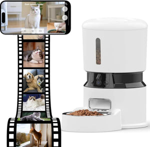 SmartServe 5L Automatic Cat Feeder with 1080P HD Camera & Two-Way Audio – App Control, Dog & Cat Food Dispenser - petcareville