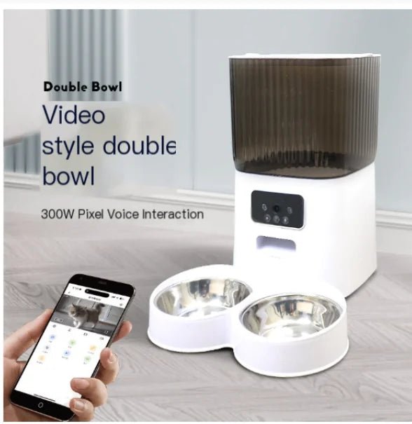 Pet Feeder with Camera 5L WiFi Smart Automatic Dual Bowl - petcareville