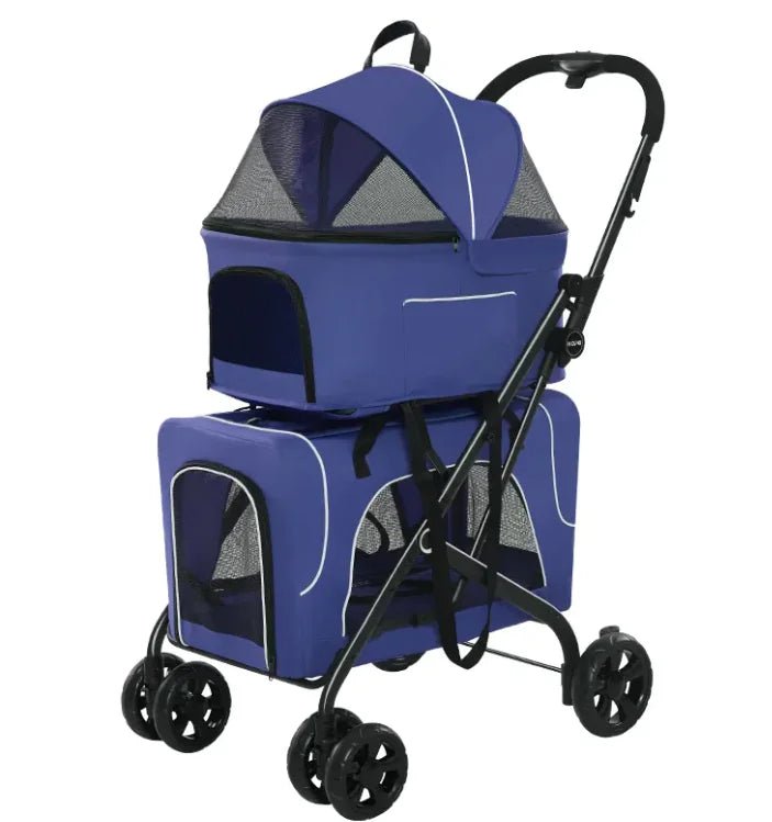 Pet Stroller for Small Dogs & Cats — Lightweight Foldable Dog Stroller, Durable Steel Frame with Breathable Mesh
