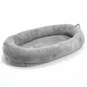 Dog & Human Bed — Oversized Luxury Lounger with Soft Durable Fabric, Stain-Resistant, Stylish Light Gray Design