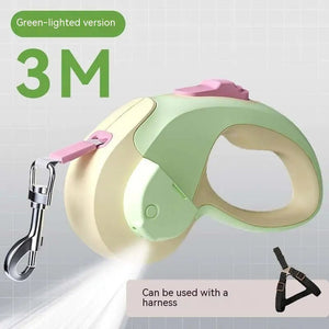 Glowing Retractable Pet Lead — Luminous, Adjustable, ABS Nylon Leash for Safe Night Walks, 3m & 5m - petcareville