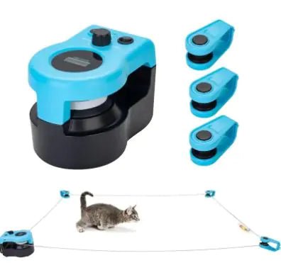 Interactive Remote Cat Toy — Automatic & Manual Feather Mouse Track Game, LCD Display, USB Rechargeable - petcareville