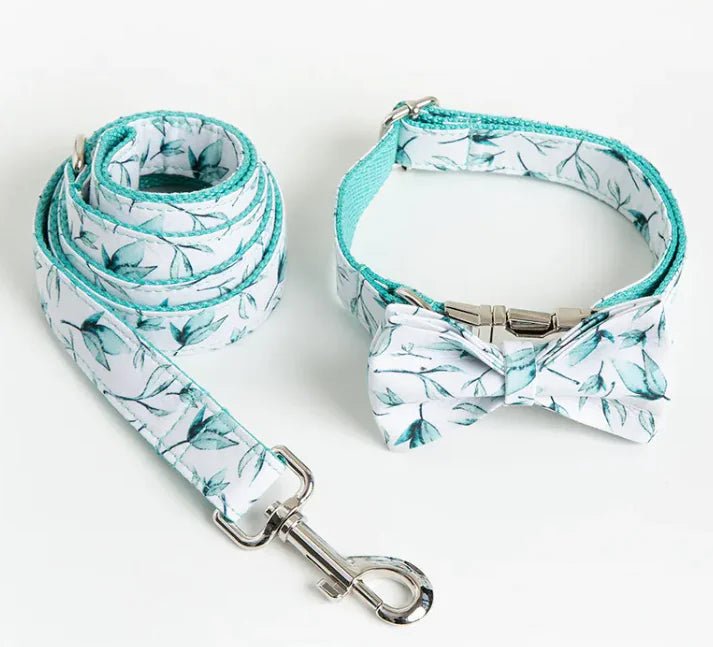 Nature Pattern Dog Leash & Collar Set — Adjustable, Durable and Lightweight for Small & Medium Dogs - petcareville