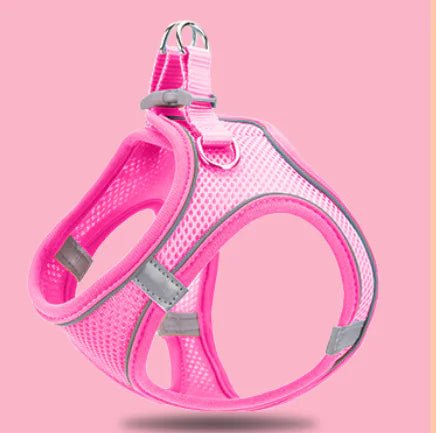 Reflective Pet Vest & Leash Combo — Breathable All - Season Harness with Safety Traction Rope, Adjustable Sizes