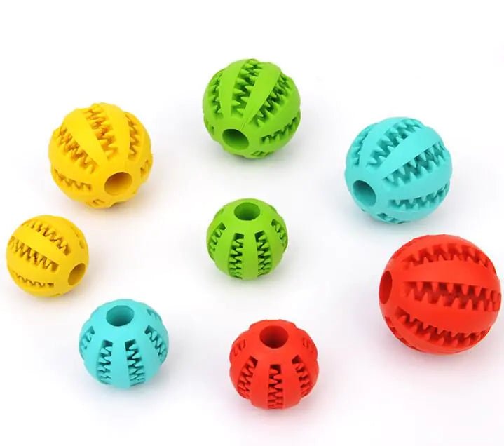 Rubber Bite-Resistant Watermelon Ball — Treat-Dispensing Interactive Toy for Dogs, Sizes 5cm & 7cm, Vibrant Colors - petcareville